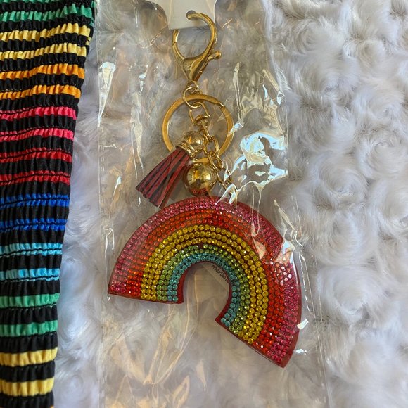 Beautees Girls Rainbow Colors Stretch Short Sleeve Top-L - Picture 4 of 7